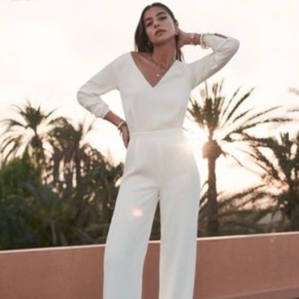 Sezane Ecru Jumpsuit, Size 38